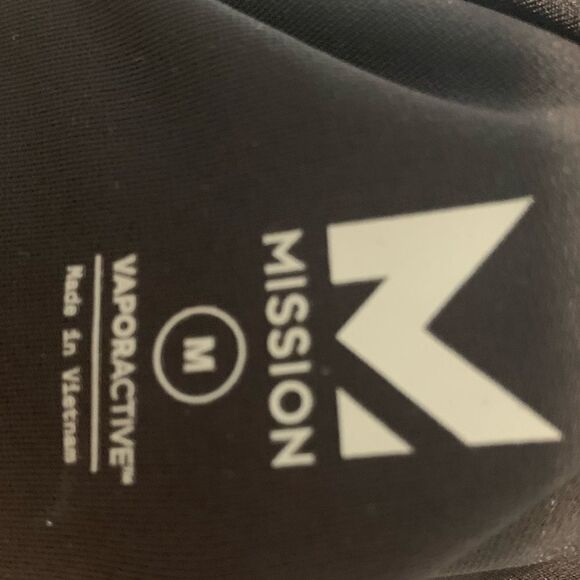 MISSION Black Tan Mesh Back Cut Out Tank Top M - Picture 3 of 4